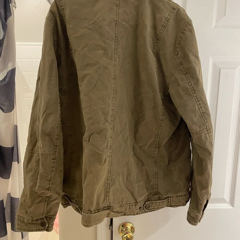 Levi's Tan/ Khaki Cotton quilted Military Field Trucker Jacket‎ men’s large